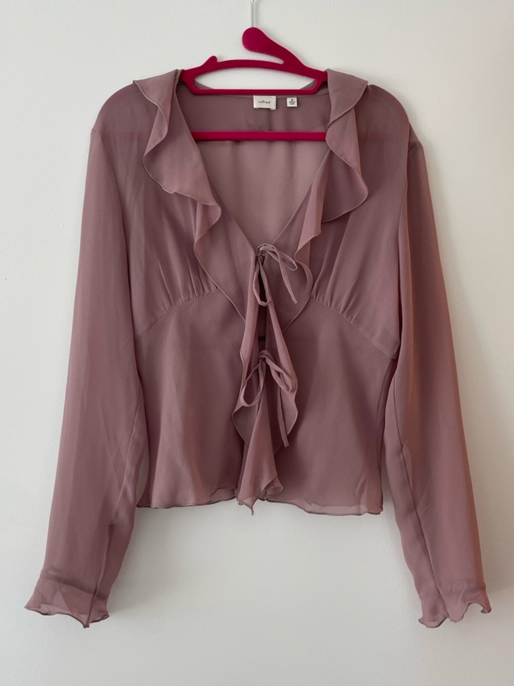 Wilfred Dusty Rose Ruffle Tie-Front Blouse